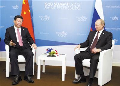 昨日,国家主席习近平在圣彼得堡会见俄罗斯总统普京。新华社记者 黄敬文 摄